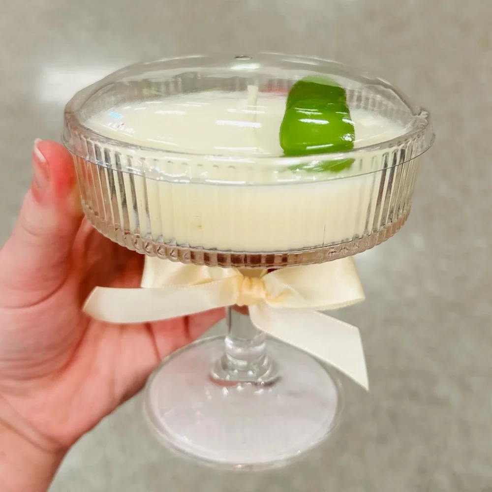 Target Bullseye Playground Valentine’s Day Olive Dirty Martini Glass Candle